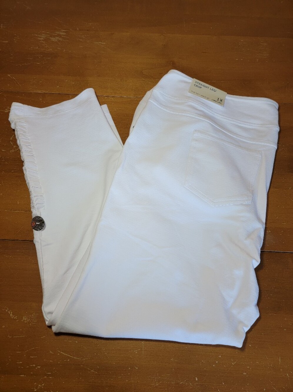Soft Surroundings White Straight Leg Crop Pants Plus Size 1X NWT